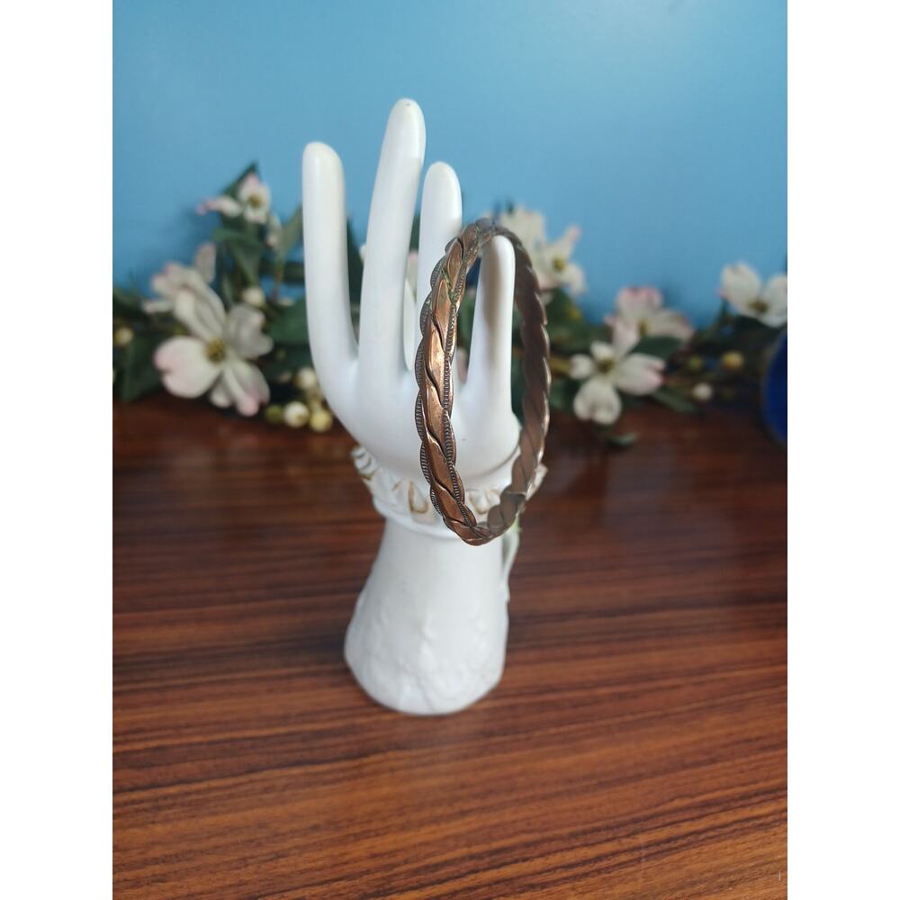Copper Bracelet Twisted Handmade Art Beauty Jewelry Fashion Ethnic